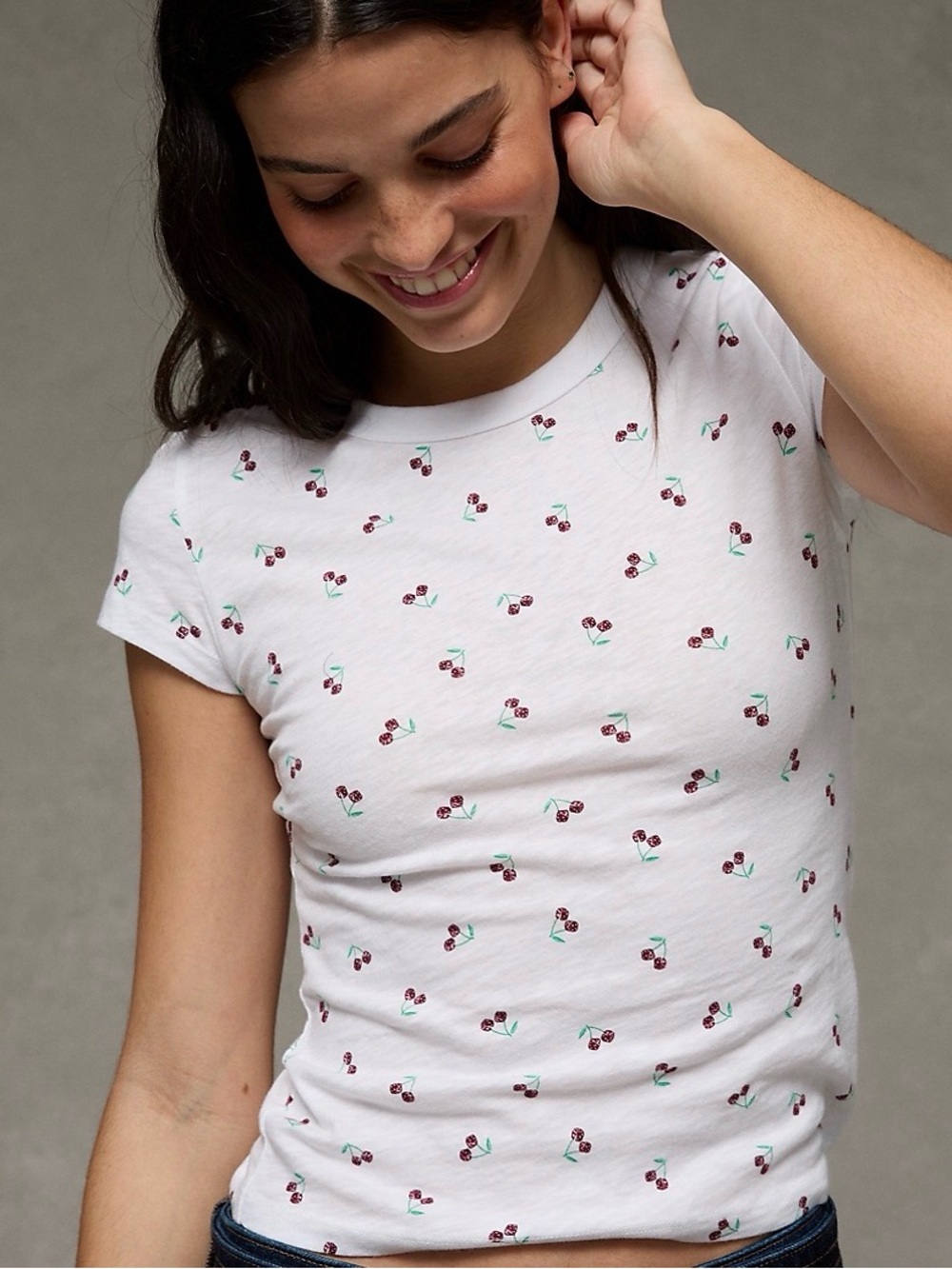 AE Hey Baby Cotton Slub Tee; Large
